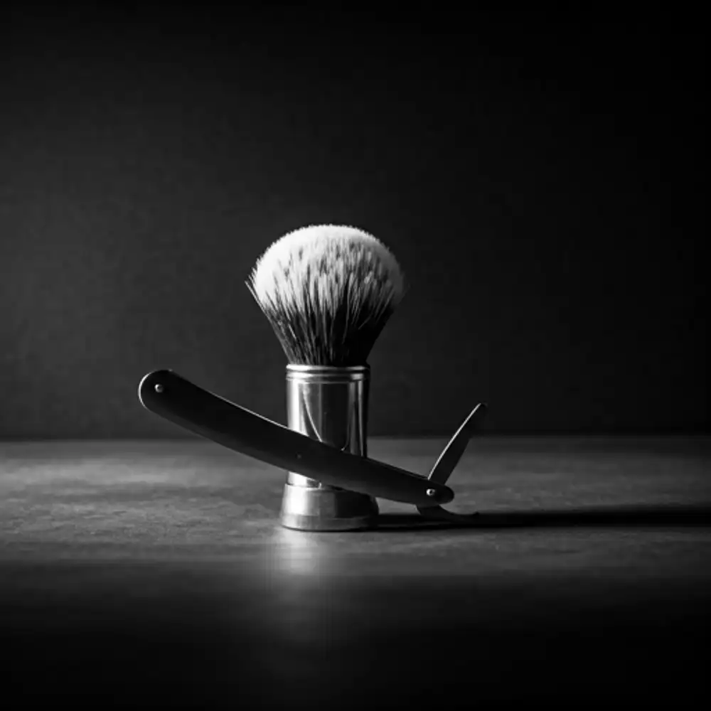Manos de barbero sosteniendo tijeras de acero